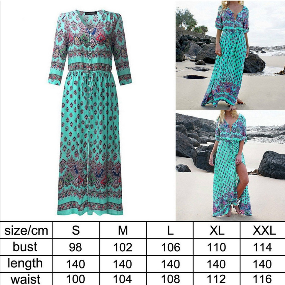 ☆ HP ☆ Maxi shirt boho beach sun dress NWOT - Picture 3 of 6